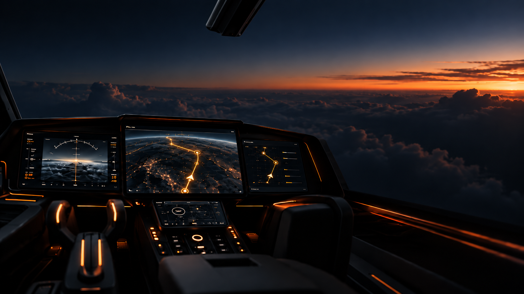 Concept visualization of an autonomous aircraft flight deck